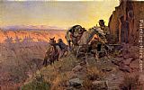 Charles Marion Russell Famous Paintings - When Shadows Hint Death